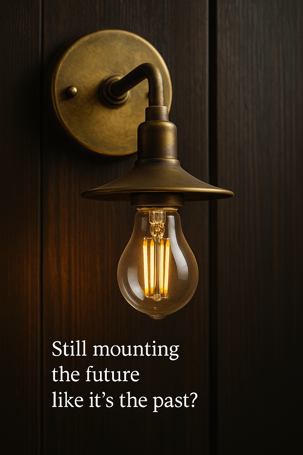 Lightbulb mounted upside down like an old gas light